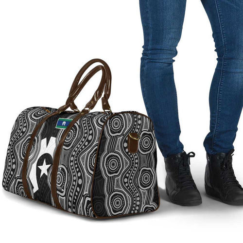 Torres Strait Islander Travel Bag Flag Feather Headdress Indigenous Dotwork Tribal Art