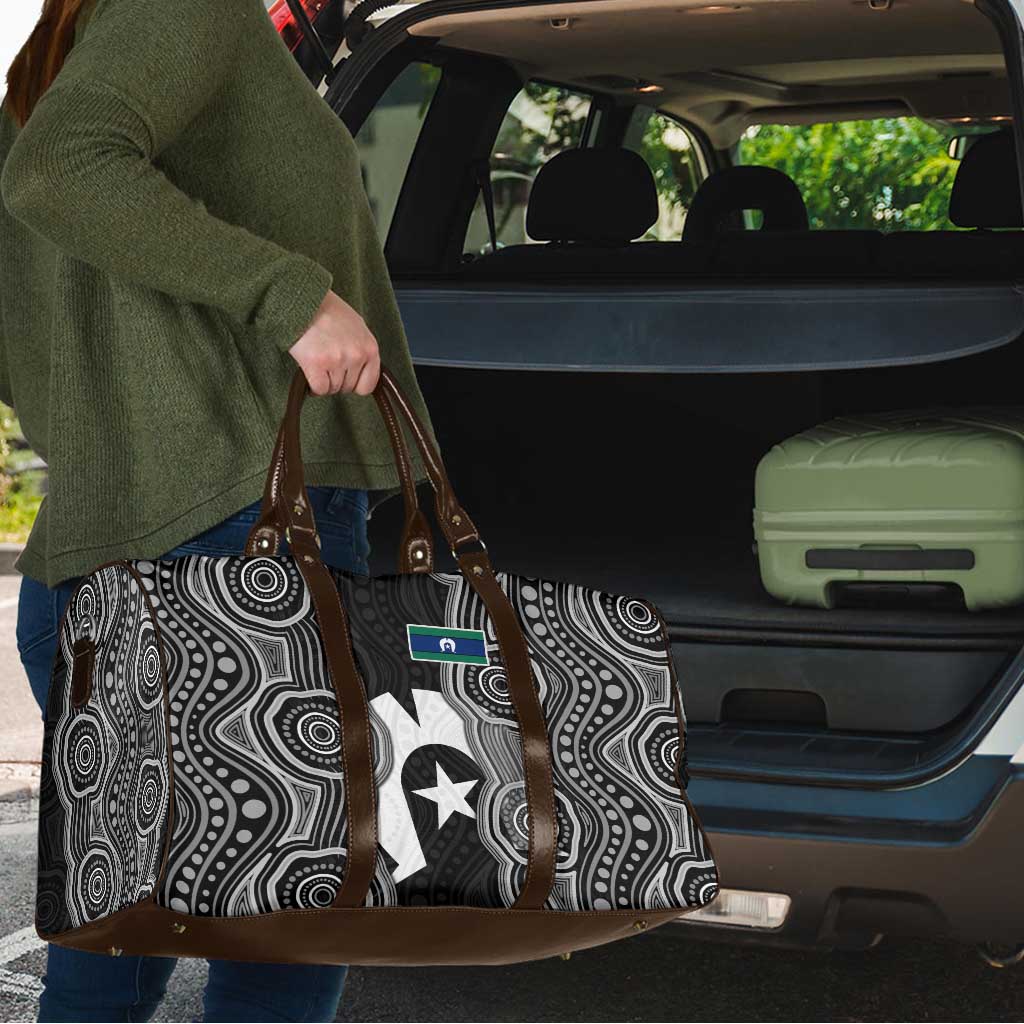Torres Strait Islander Travel Bag Flag Feather Headdress Indigenous Dotwork Tribal Art