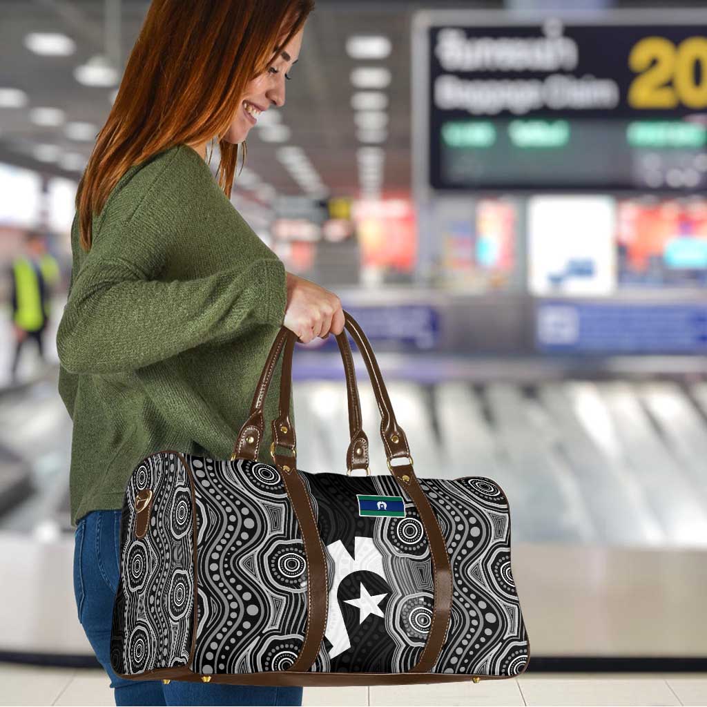Torres Strait Islander Travel Bag Flag Feather Headdress Indigenous Dotwork Tribal Art
