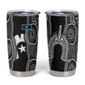 Torres Strait Islander Tumbler Cup Flag Feather Headdress Indigenous Dotwork Tribal Art