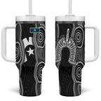 Torres Strait Islander Tumbler With Handle Flag Feather Headdress Indigenous Dotwork Tribal Art