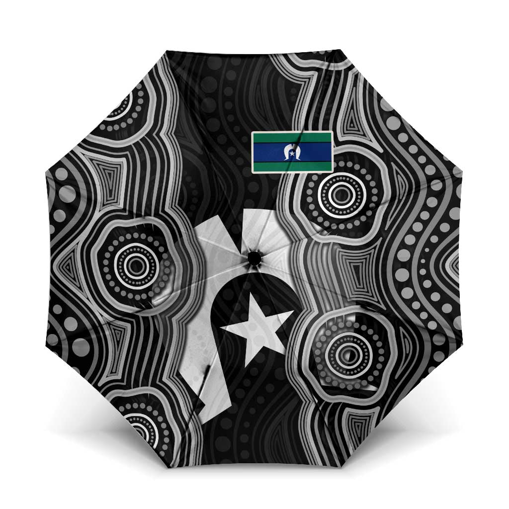 Torres Strait Islander Umbrella Flag Feather Headdress Indigenous Dotwork Tribal Art