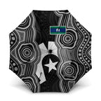Torres Strait Islander Umbrella Flag Feather Headdress Indigenous Dotwork Tribal Art