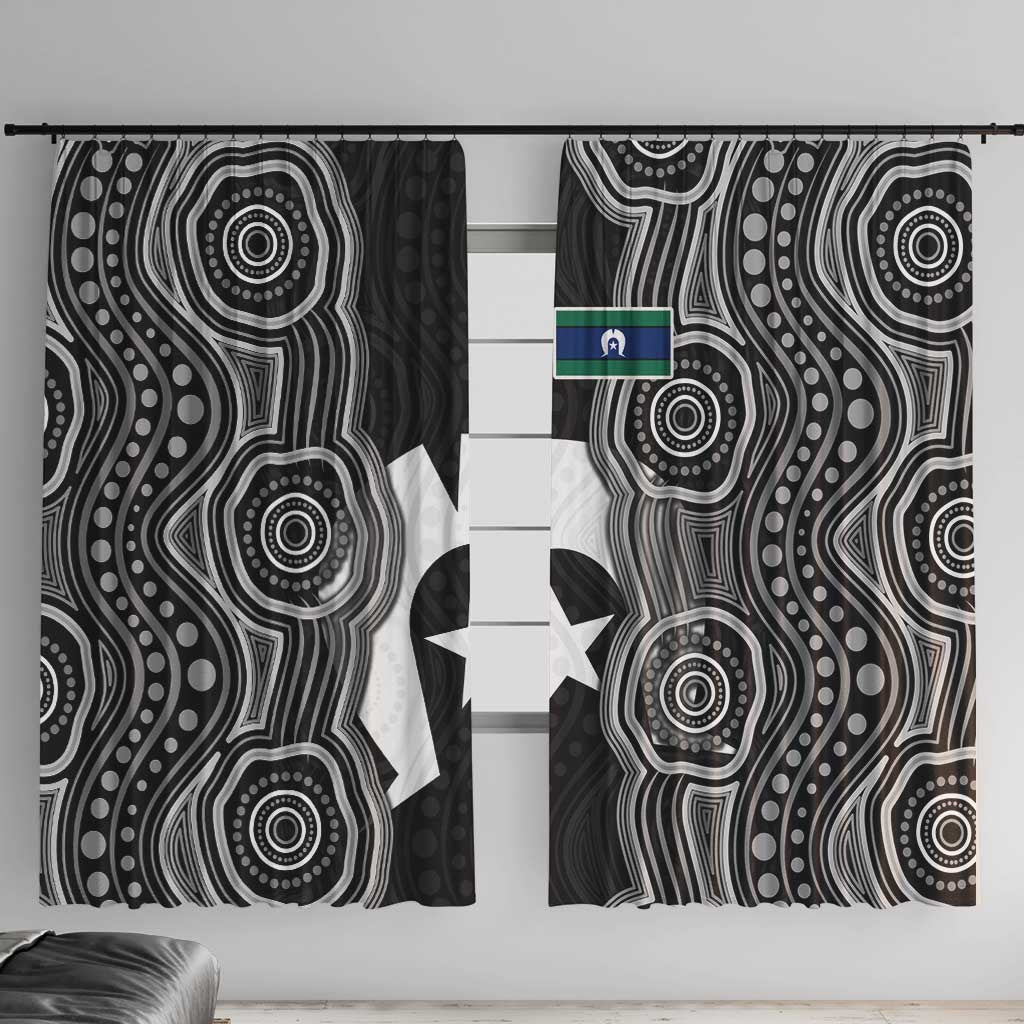 Torres Strait Islander Window Curtain Flag Feather Headdress Indigenous Dotwork Tribal Art
