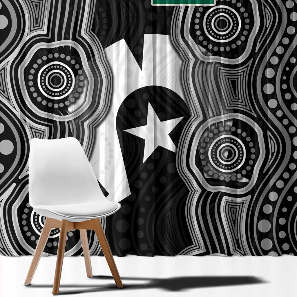 Torres Strait Islander Window Curtain Flag Feather Headdress Indigenous Dotwork Tribal Art