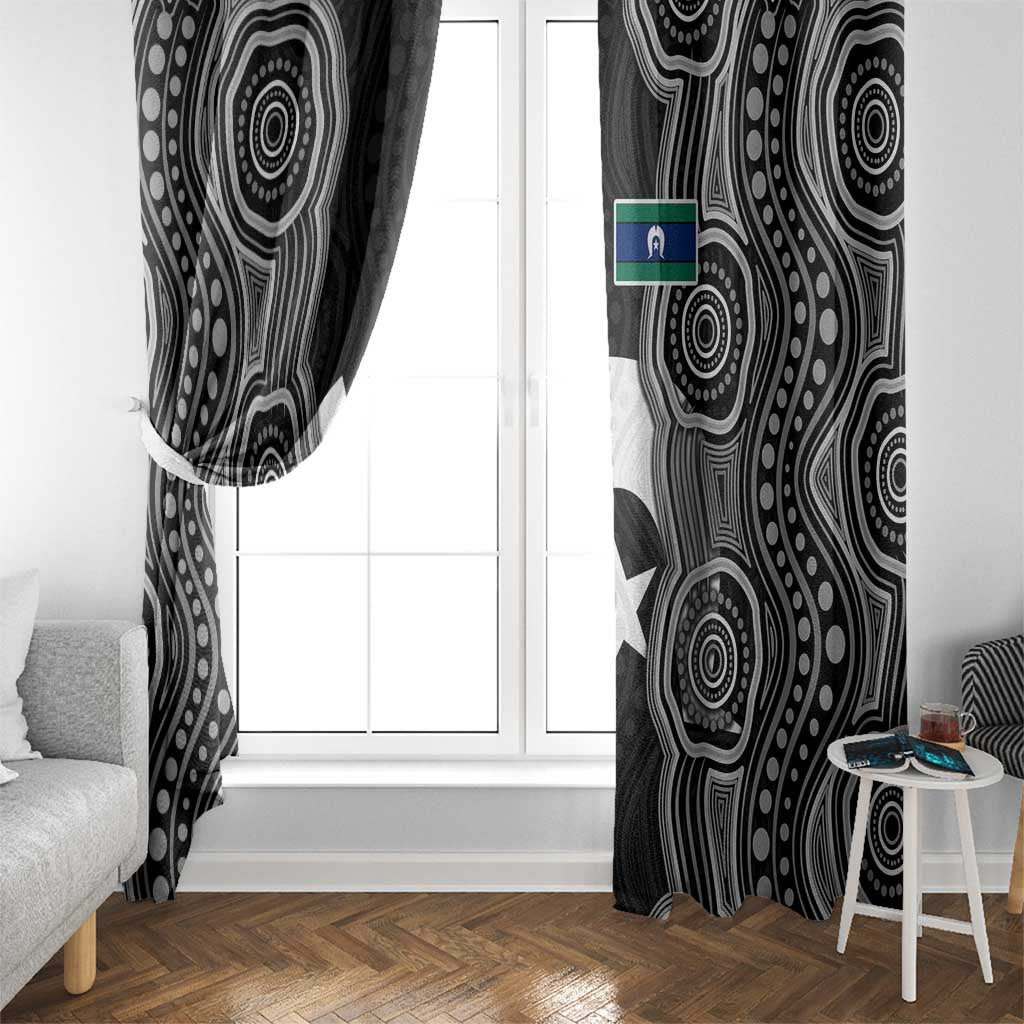Torres Strait Islander Window Curtain Flag Feather Headdress Indigenous Dotwork Tribal Art