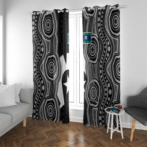 Torres Strait Islander Window Curtain Flag Feather Headdress Indigenous Dotwork Tribal Art