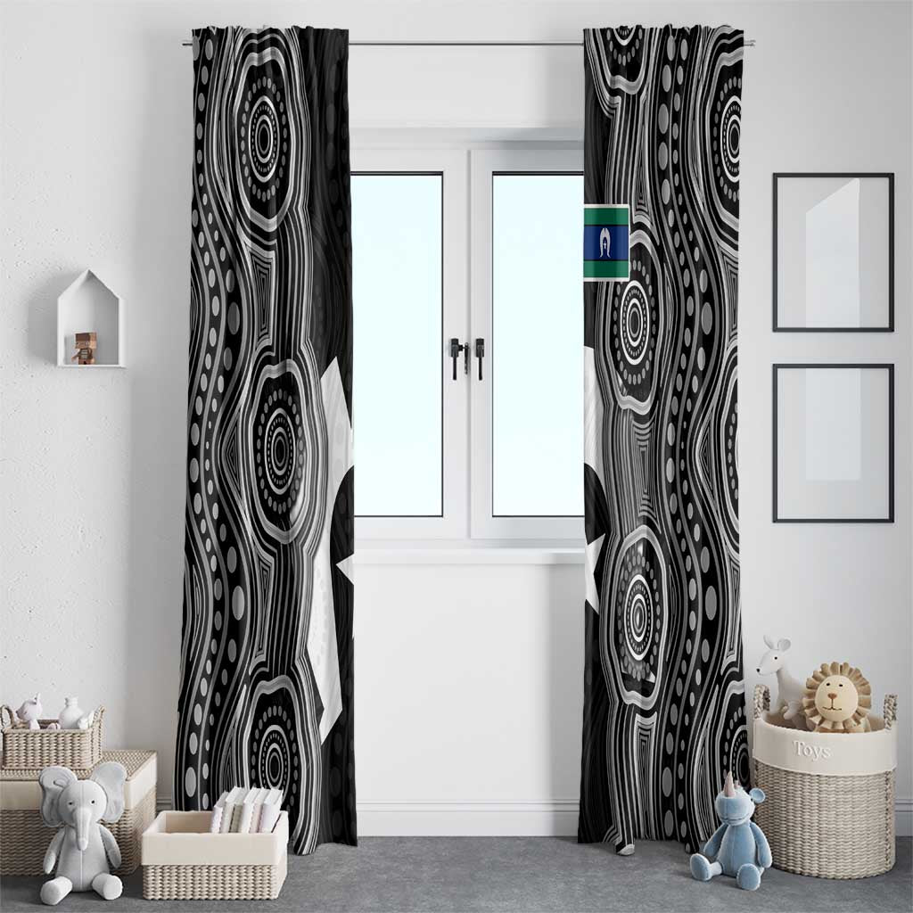 Torres Strait Islander Window Curtain Flag Feather Headdress Indigenous Dotwork Tribal Art