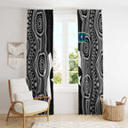 Torres Strait Islander Window Curtain Flag Feather Headdress Indigenous Dotwork Tribal Art