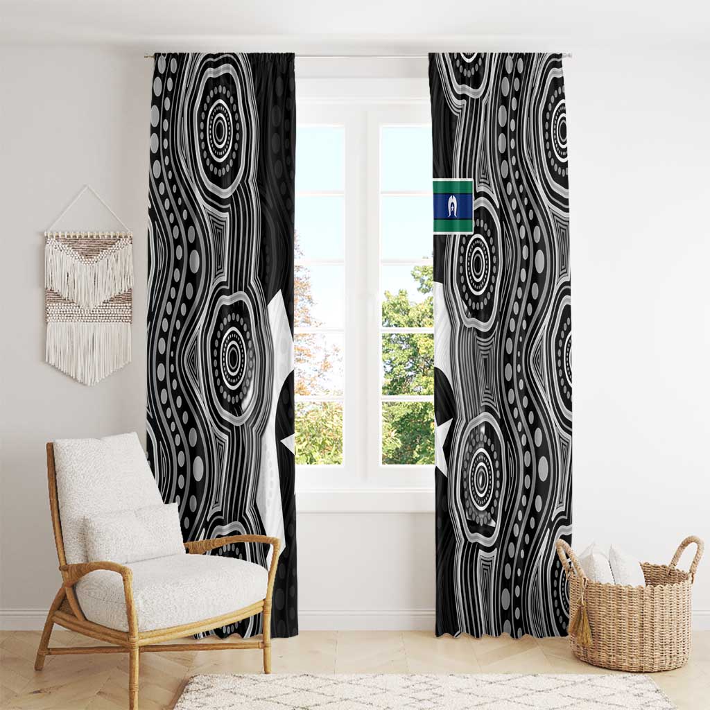 Torres Strait Islander Window Curtain Flag Feather Headdress Indigenous Dotwork Tribal Art