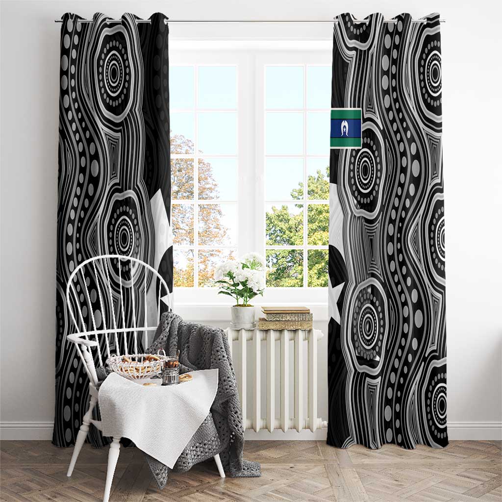 Torres Strait Islander Window Curtain Flag Feather Headdress Indigenous Dotwork Tribal Art