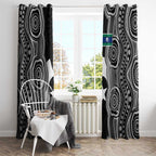 Torres Strait Islander Window Curtain Flag Feather Headdress Indigenous Dotwork Tribal Art