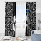 Torres Strait Islander Window Curtain Flag Feather Headdress Indigenous Dotwork Tribal Art