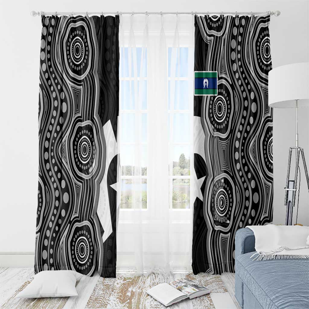 Torres Strait Islander Window Curtain Flag Feather Headdress Indigenous Dotwork Tribal Art