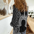 Torres Strait Islander Women Casual Shirt Flag Feather Headdress Indigenous Dotwork Tribal Art