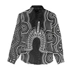 Torres Strait Islander Women Casual Shirt Flag Feather Headdress Indigenous Dotwork Tribal Art
