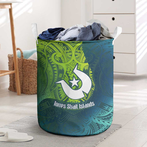Torres Strait Islands Laundry Basket Vibrant Polynesian Tribal Pattern Art