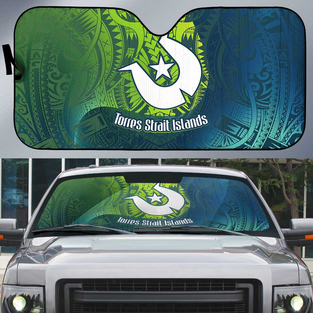 Torres Strait Islands Auto Sun Shade Vibrant Polynesian Tribal Pattern Art