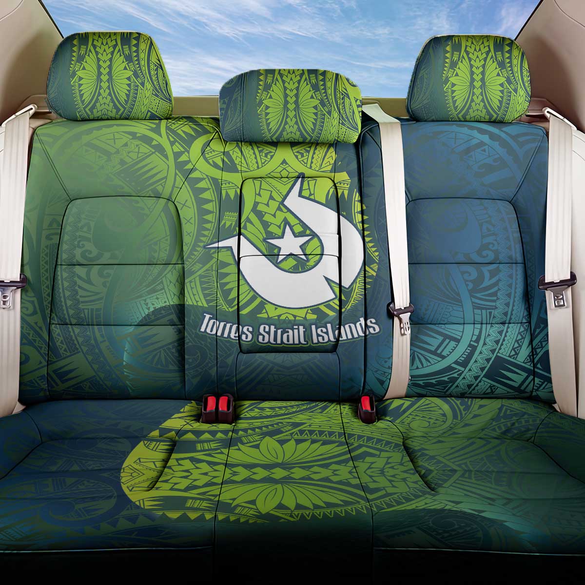 Torres Strait Islands Back Car Seat Cover Vibrant Polynesian Tribal Pattern Art