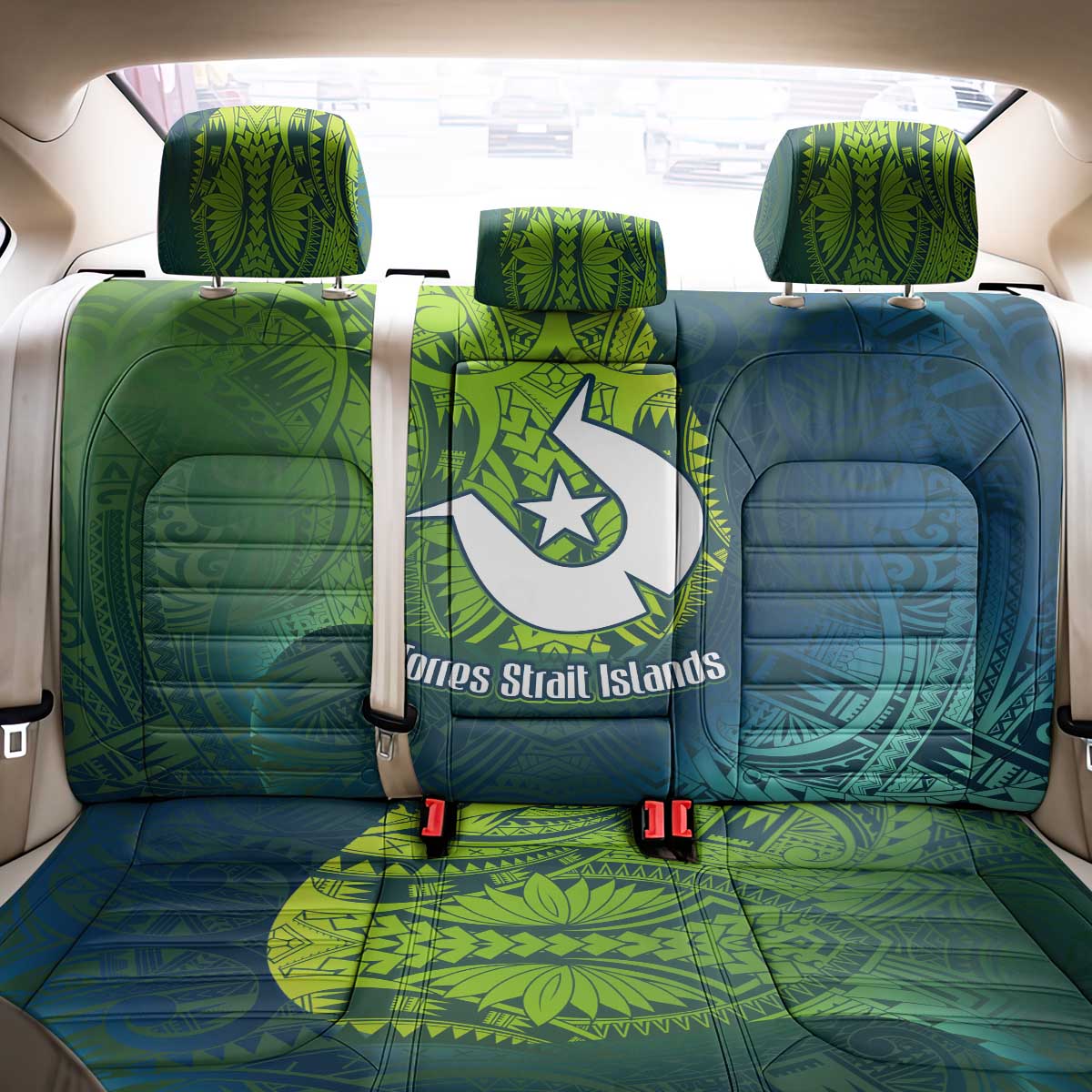 Torres Strait Islands Back Car Seat Cover Vibrant Polynesian Tribal Pattern Art