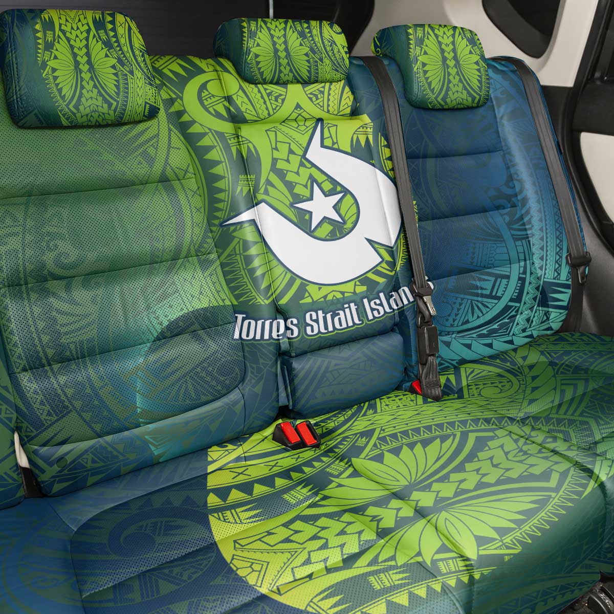 Torres Strait Islands Back Car Seat Cover Vibrant Polynesian Tribal Pattern Art