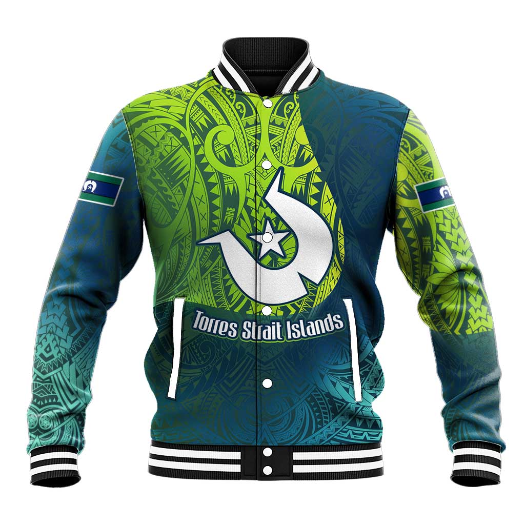 Torres Strait Islands Baseball Jacket Vibrant Polynesian Tribal Pattern Art