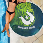 Torres Strait Islands Beach Blanket Vibrant Polynesian Tribal Pattern Art