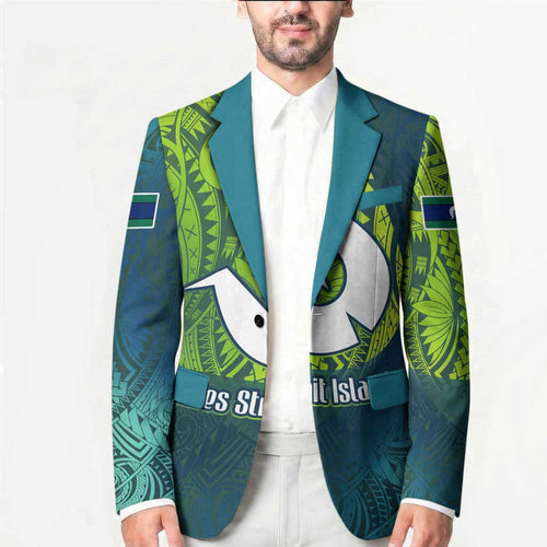 Torres Strait Islands Blazer Vibrant Polynesian Tribal Pattern Art