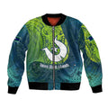 Torres Strait Islands Bomber Jacket Vibrant Polynesian Tribal Pattern Art