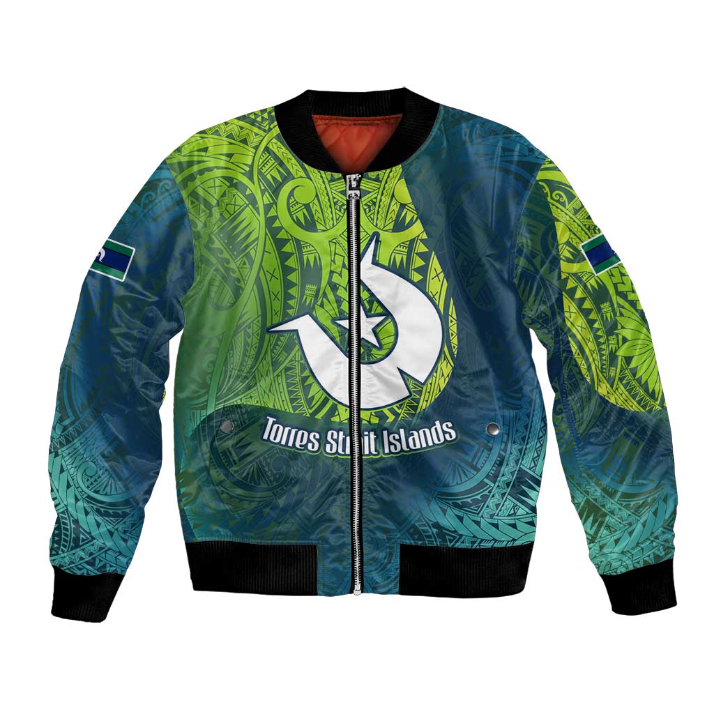 Torres Strait Islands Bomber Jacket Vibrant Polynesian Tribal Pattern Art