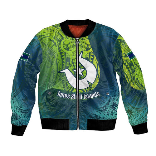 Torres Strait Islands Bomber Jacket Vibrant Polynesian Tribal Pattern Art