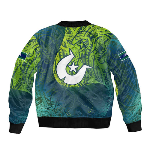 Torres Strait Islands Bomber Jacket Vibrant Polynesian Tribal Pattern Art