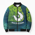 Torres Strait Islands Bomber Puffer Jacket Vibrant Polynesian Tribal Pattern Art