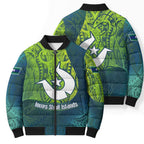 Torres Strait Islands Bomber Puffer Jacket Vibrant Polynesian Tribal Pattern Art