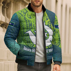 Torres Strait Islands Bomber Puffer Jacket Vibrant Polynesian Tribal Pattern Art