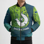 Torres Strait Islands Bomber Puffer Jacket Vibrant Polynesian Tribal Pattern Art