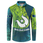 Torres Strait Islands Button Sweatshirt Vibrant Polynesian Tribal Pattern Art