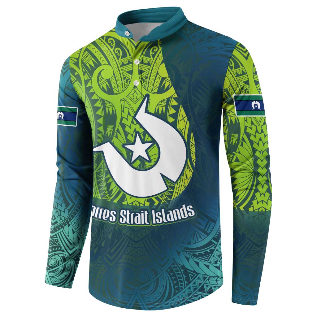 Torres Strait Islands Button Sweatshirt Vibrant Polynesian Tribal Pattern Art