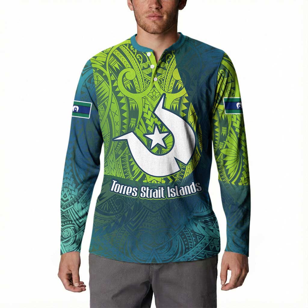 Torres Strait Islands Button Sweatshirt Vibrant Polynesian Tribal Pattern Art