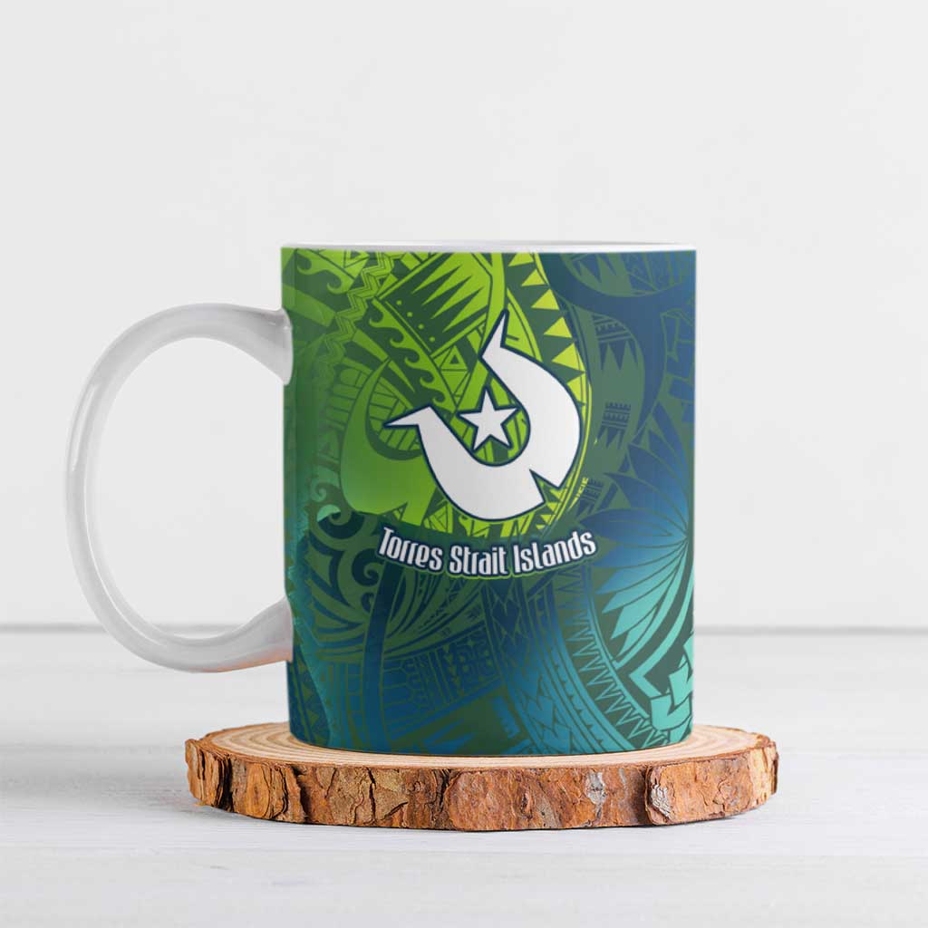 Torres Strait Islands Ceramic Mug Vibrant Polynesian Tribal Pattern Art