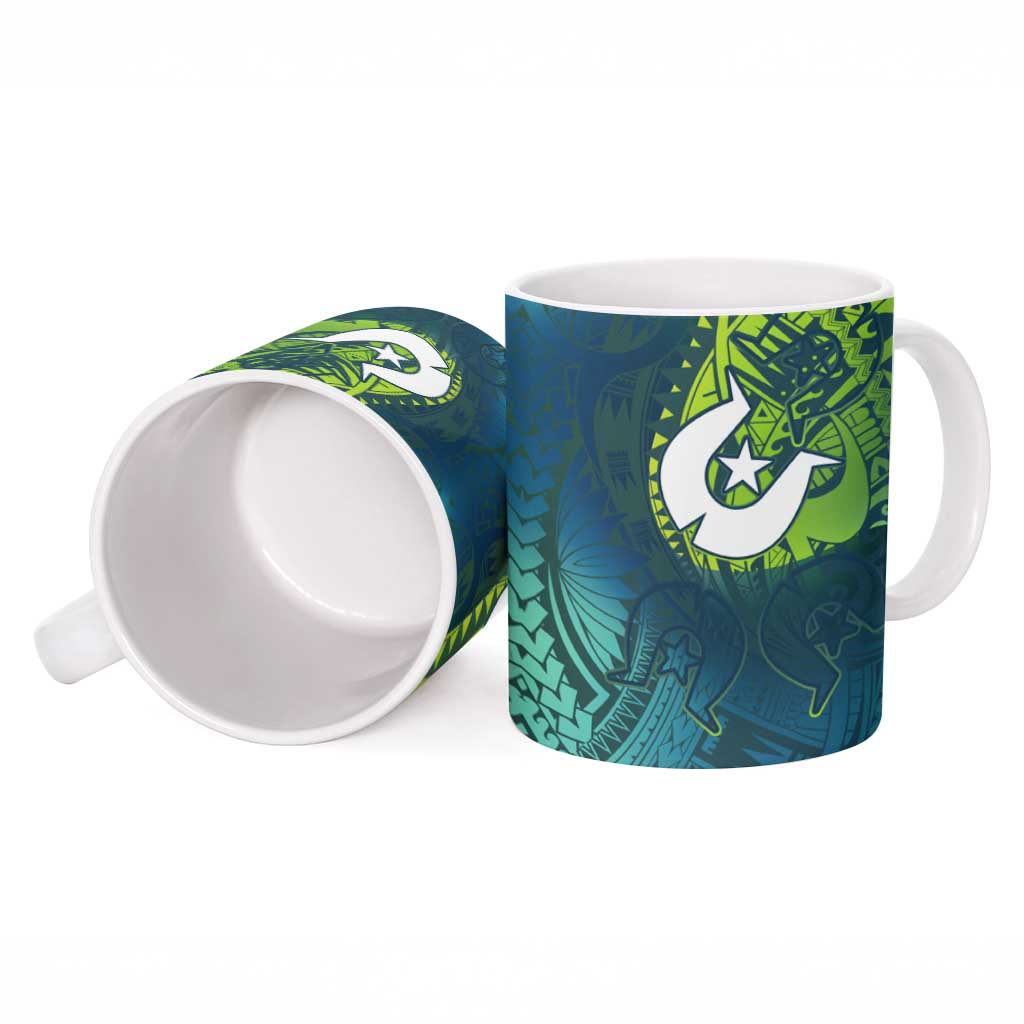 Torres Strait Islands Ceramic Mug Vibrant Polynesian Tribal Pattern Art