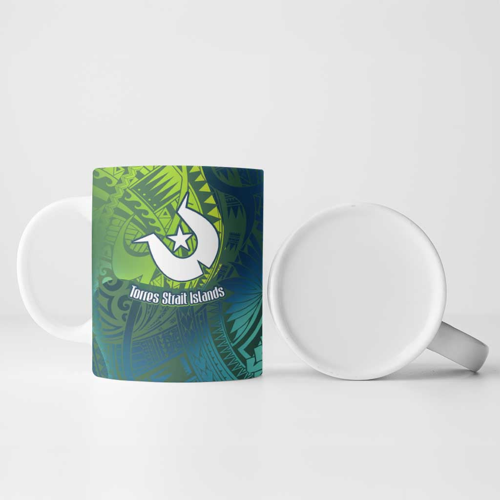 Torres Strait Islands Ceramic Mug Vibrant Polynesian Tribal Pattern Art