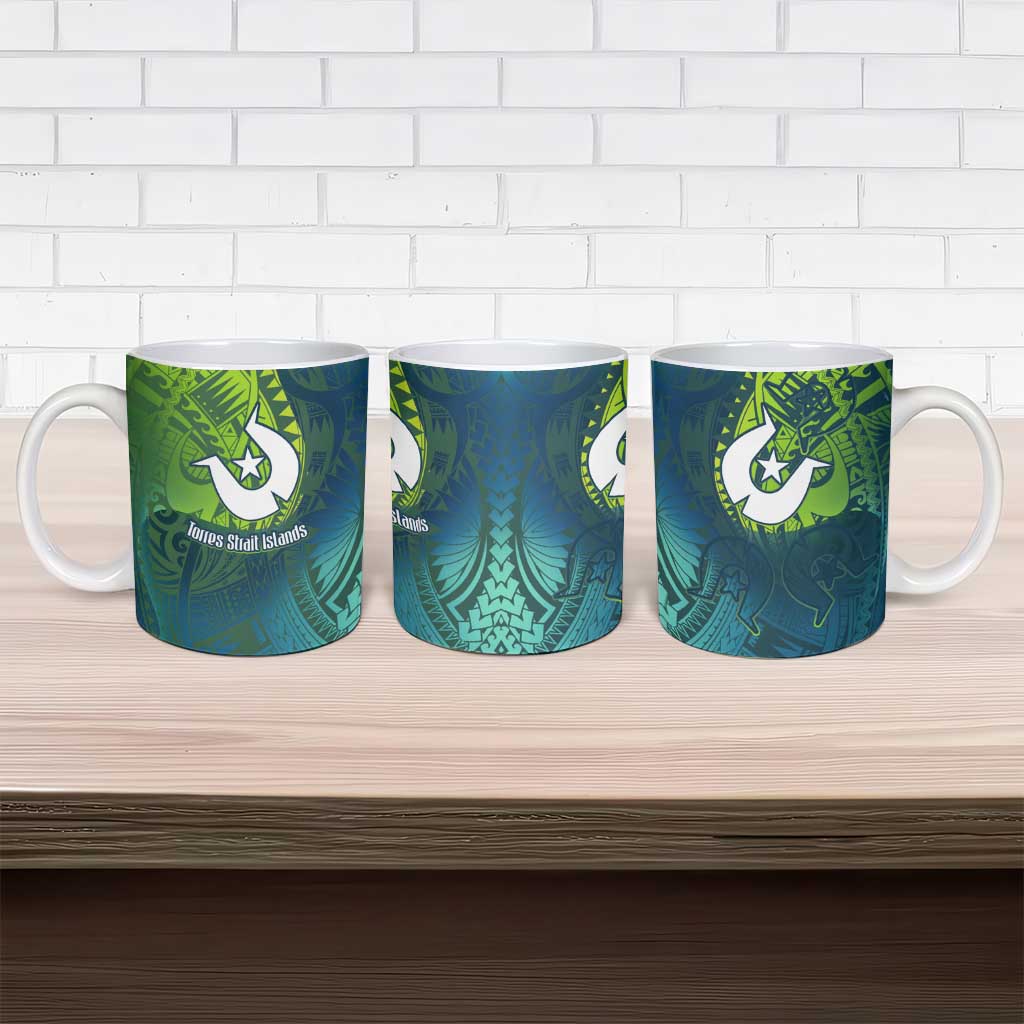 Torres Strait Islands Ceramic Mug Vibrant Polynesian Tribal Pattern Art