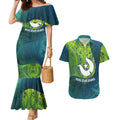 Torres Strait Islands Couples Matching Mermaid Dress and Hawaiian Shirt Vibrant Polynesian Tribal Pattern Art