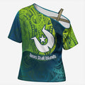 Torres Strait Islands Cross Shoulder Shirt Vibrant Polynesian Tribal Pattern Art