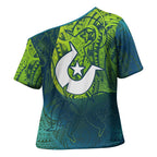 Torres Strait Islands Cross Shoulder Shirt Vibrant Polynesian Tribal Pattern Art