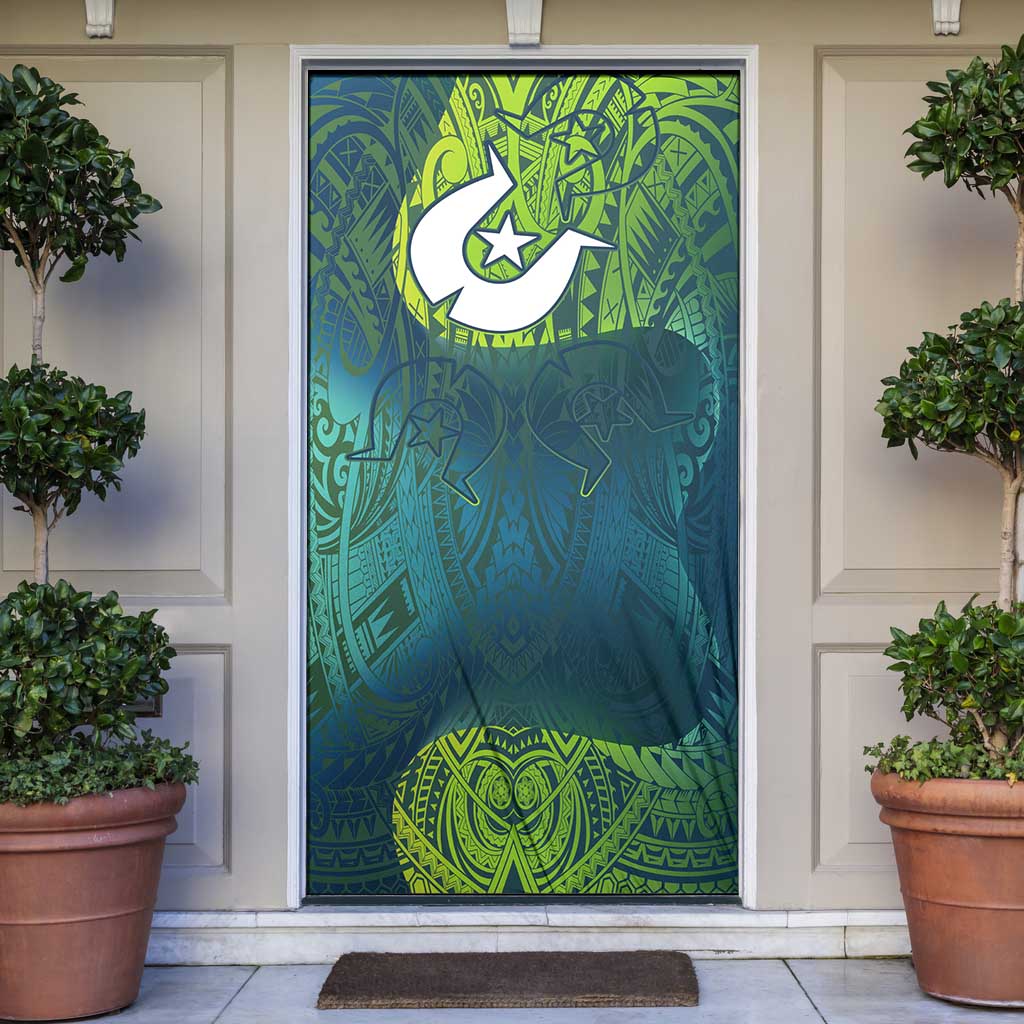 Torres Strait Islands Door Cover Vibrant Polynesian Tribal Pattern Art