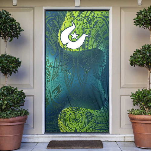 Torres Strait Islands Door Cover Vibrant Polynesian Tribal Pattern Art