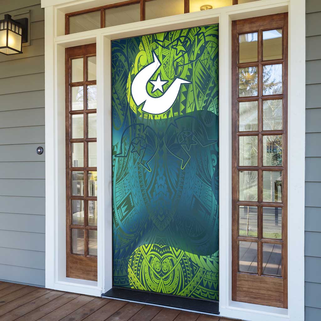 Torres Strait Islands Door Cover Vibrant Polynesian Tribal Pattern Art