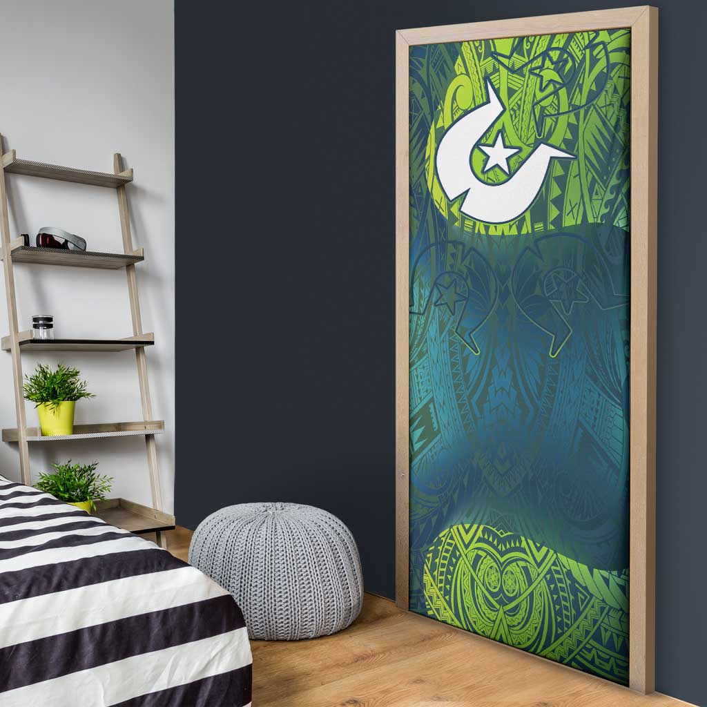 Torres Strait Islands Door Cover Vibrant Polynesian Tribal Pattern Art